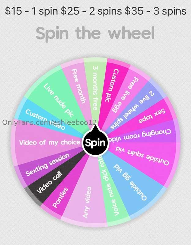 1 spin - $15  2 spin - $25  3 spin - $35  4 spin - $45 5 spi..