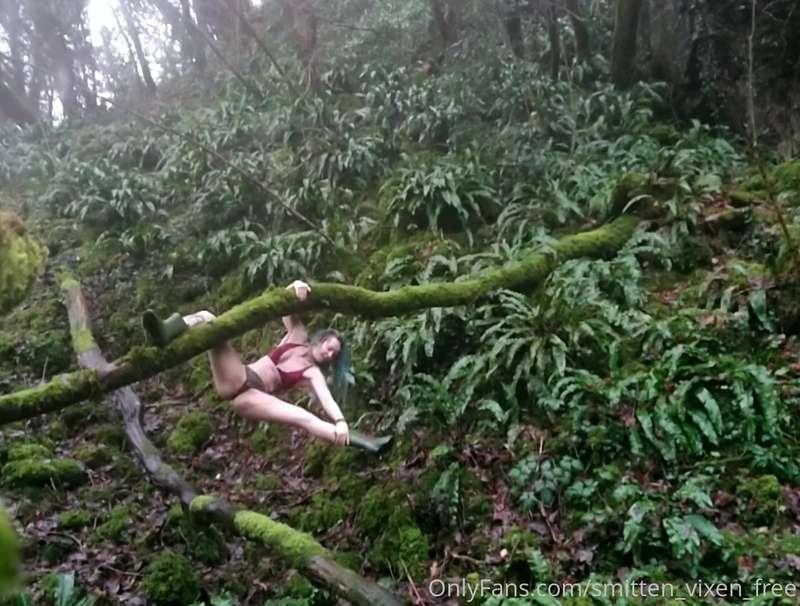 Hanging about in the trees in only my underwear and little g..
