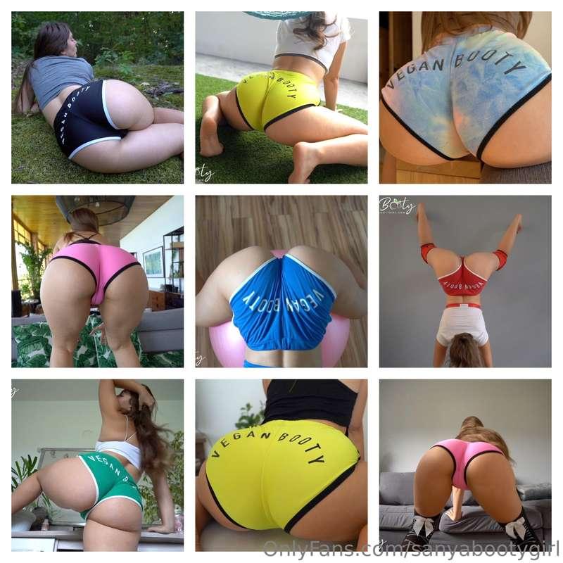 Big booty. Your favorite booty shorts. 10 full scenes back-t..