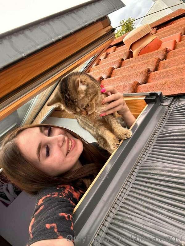 my favorite cat and I look so cute together. Maybe I should ..