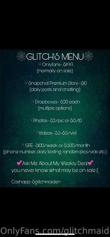 Reminder of my menu 💕