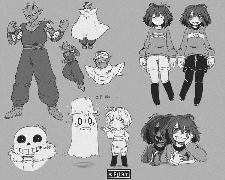 Fan Art doodles - DBZ + Undertale