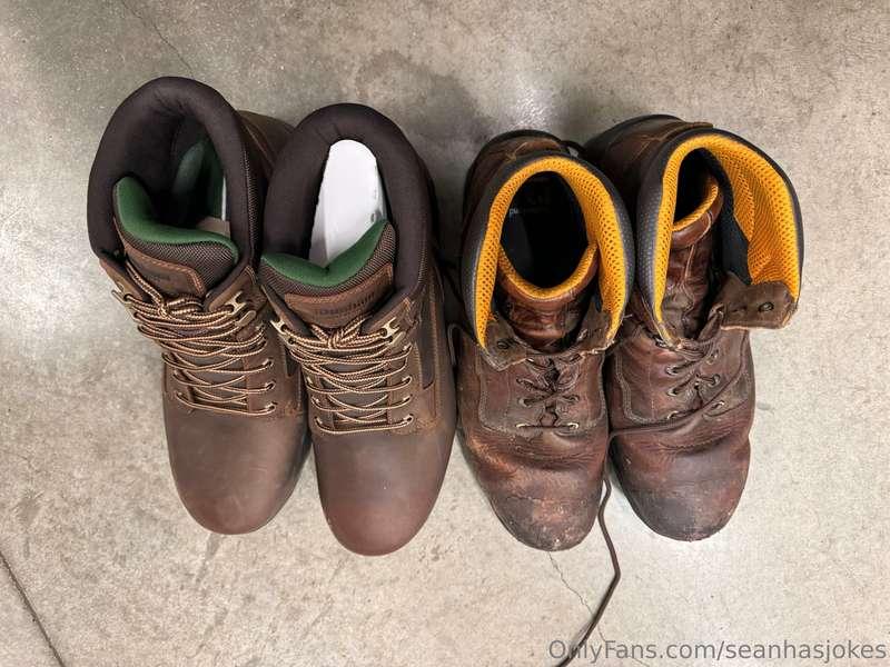 Old vs new work boots! If you want the nastiest smelliest sh..