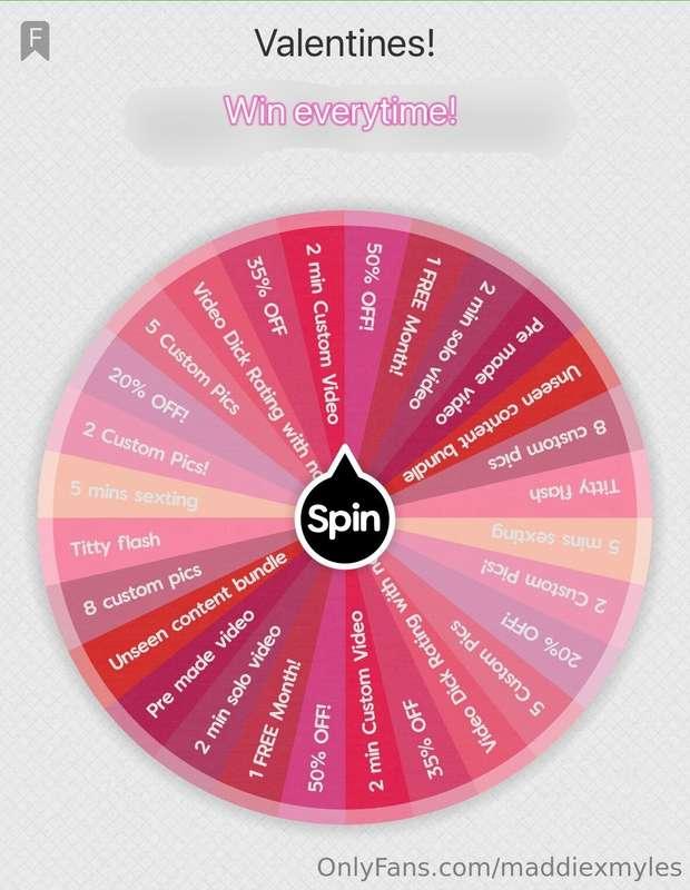 WIN EVERYTIME! Happy Valentines! 💗 

1 Spin $6 🩷 2 Spins $10..