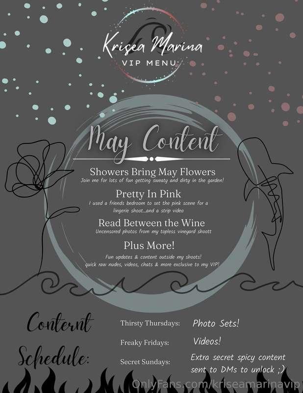 May Menu 😁 🌺🌼🪻💕