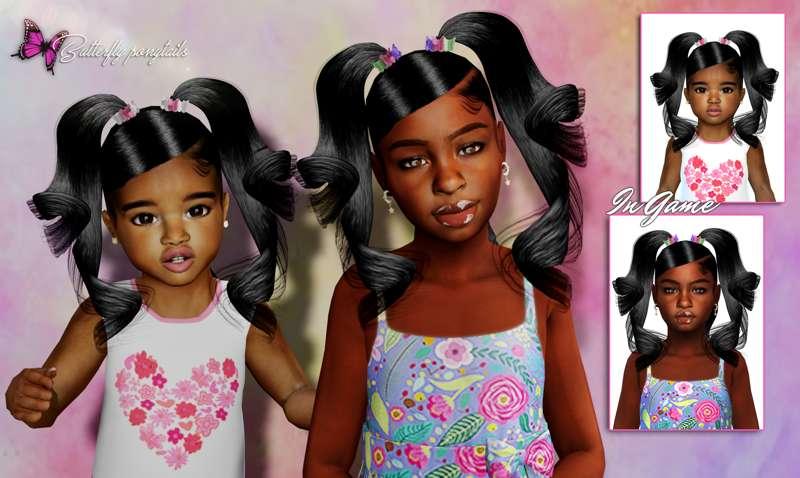Children Butterfly Ponytails