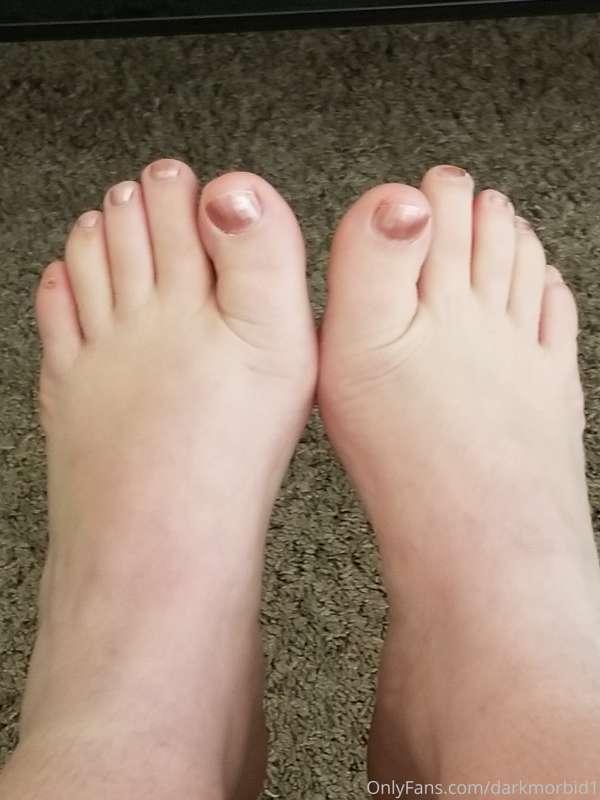 Monday morning feet. Finally clipped my toenails. Getting wa..
