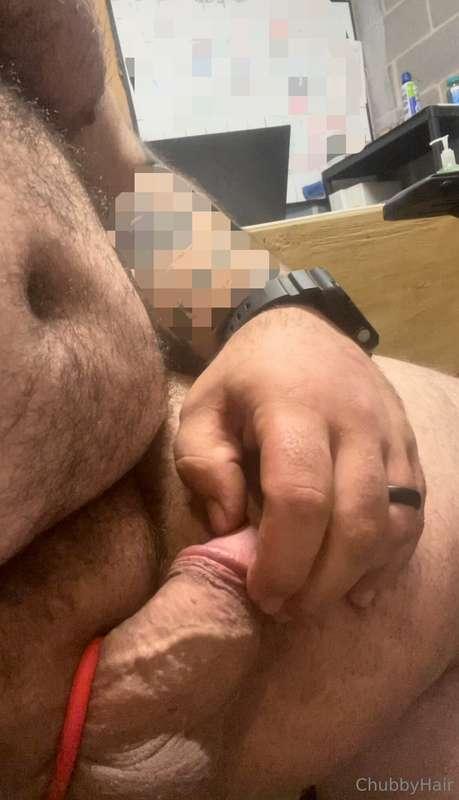 **Come to my office & trace that vein on Daddy’s cock with u..