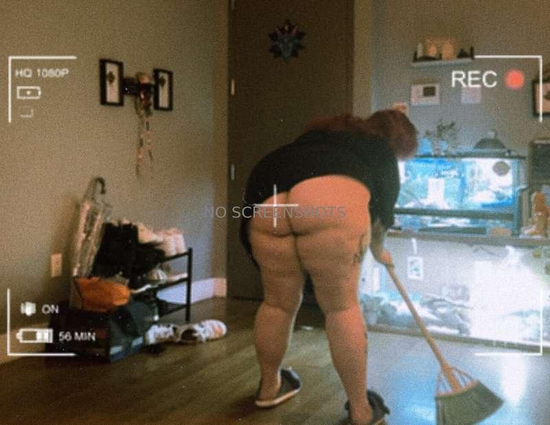 Spying on your wife as she cleans huh? Anything to get your ..