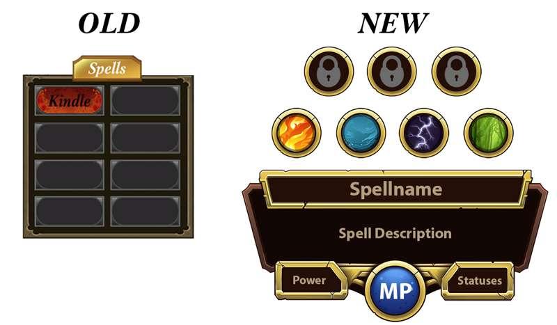 The new spell menu!