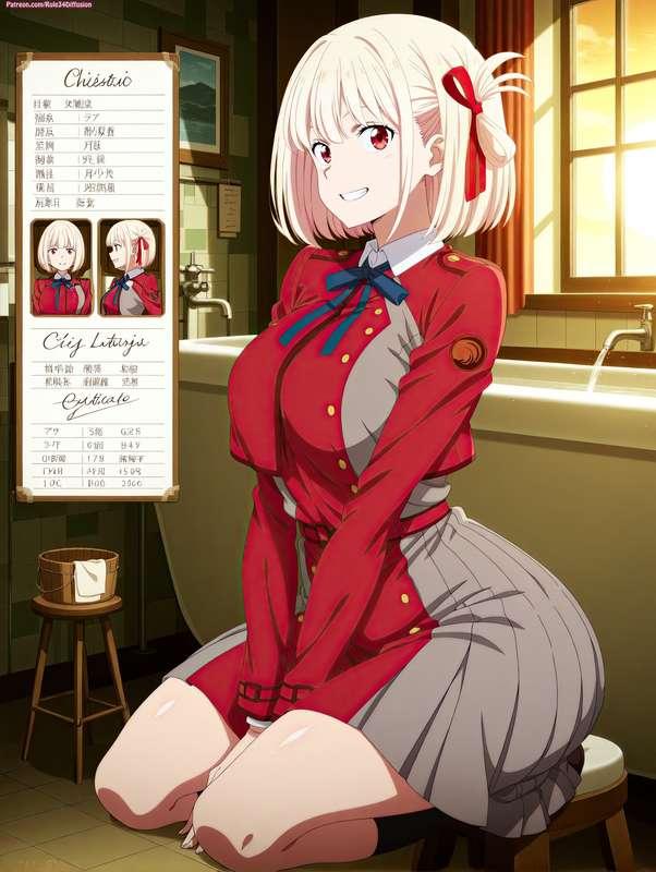 Chisato Nishikigi of Lycoris Recoil Sexy Poses [Gen 2.5]