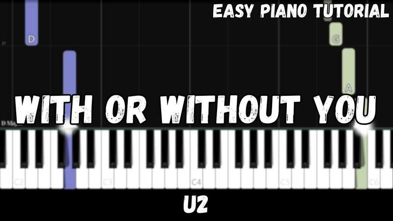 Easy MIDI - U2 - With Or Without You (Atlantic Notes Arrangement + Tempo + Colors + Key)