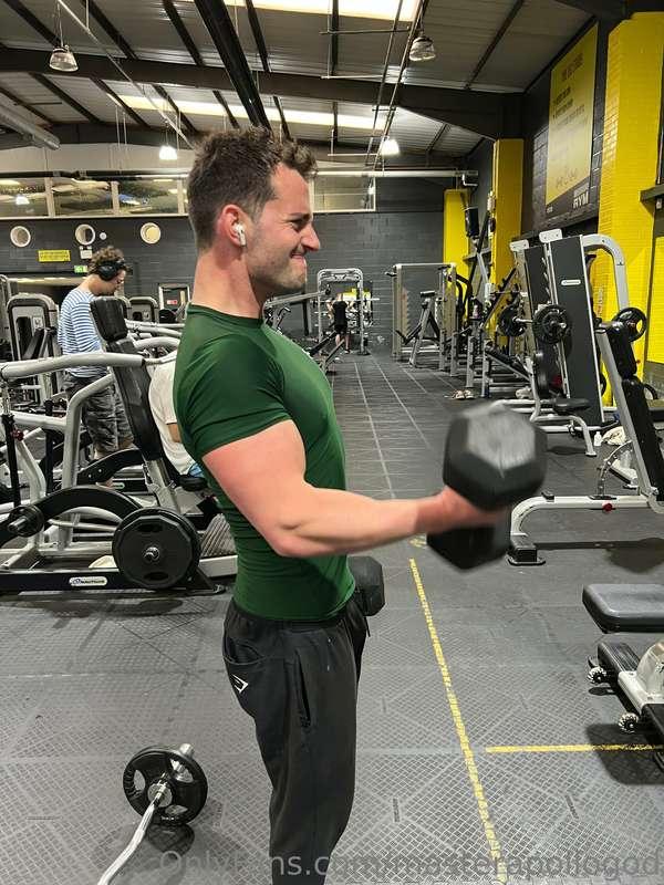 In the gym. No curls, no girls (or fags for that matter).   ..