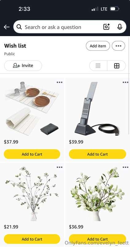 Added a bunch of stuff for my apartment on my wishlist, pamp..
