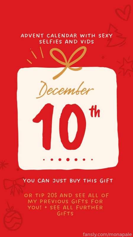 (BWAHAHAHHA sent all the gifts in a DM and forgot to post them on my wall yesterday :D
So here it is)

And so! First day of my Advent Calendar &lt;3
ALMOST naked selfies, showing off my most favorite lingerie or shaving pussy/armpits video.... Choose your hero hehe?:3

𝐄𝐢𝐭𝐡𝐞𝐫 𝐲𝐨𝐮 𝐜𝐚𝐧 𝐛𝐮𝐲 𝐨𝐧𝐞 𝐨𝐟 𝐭𝐡𝐞 𝐦𝐞𝐝𝐢𝐚, 𝐨𝐫 𝐲𝐨𝐮 𝐜𝐚𝐧 𝐛𝐮𝐲 𝐭𝐡𝐞 𝐰𝐡𝐨𝐥𝐞 𝐜𝐚𝐥𝐞𝐧𝐝𝐚𝐫 𝐚𝐭 𝐨𝐧𝐜𝐞 🖤


♡ #advent #adventcalendar #christmas #newyear #holiday #fyp #alt #altgirl #young #video ♡