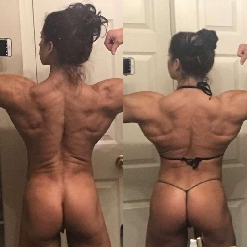 Here is a back comparison. The left side is my back just bef..