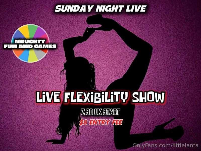 My cancelled flexibility live show is back tomorrow night at..
