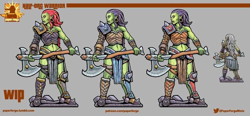 Half-orc Warrior Color Variants!