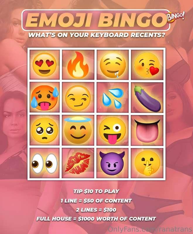 ***Emoji Bingo***Here's another game babe, just tip too I th..