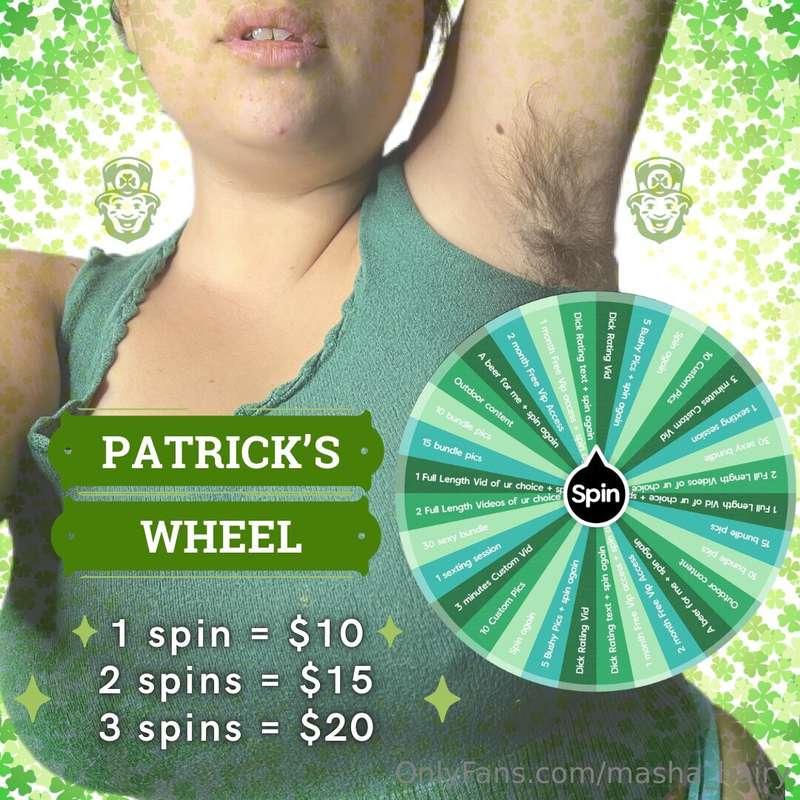 ## BUSHY PATRICK'S WHEEL 🌳

🍀 *Wanna taste my good luck char..