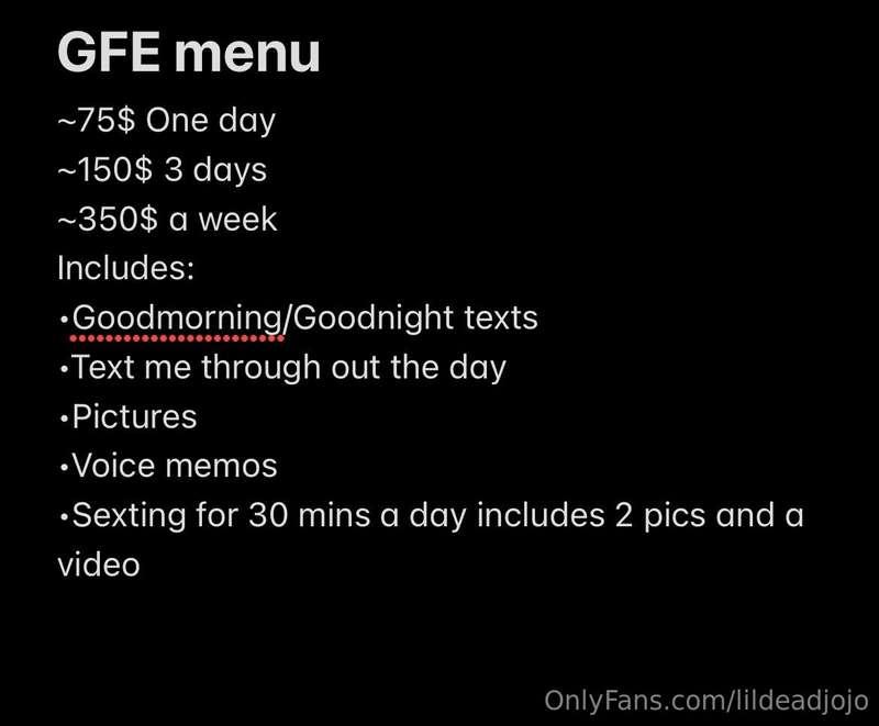 🫶🏻 GFE menu