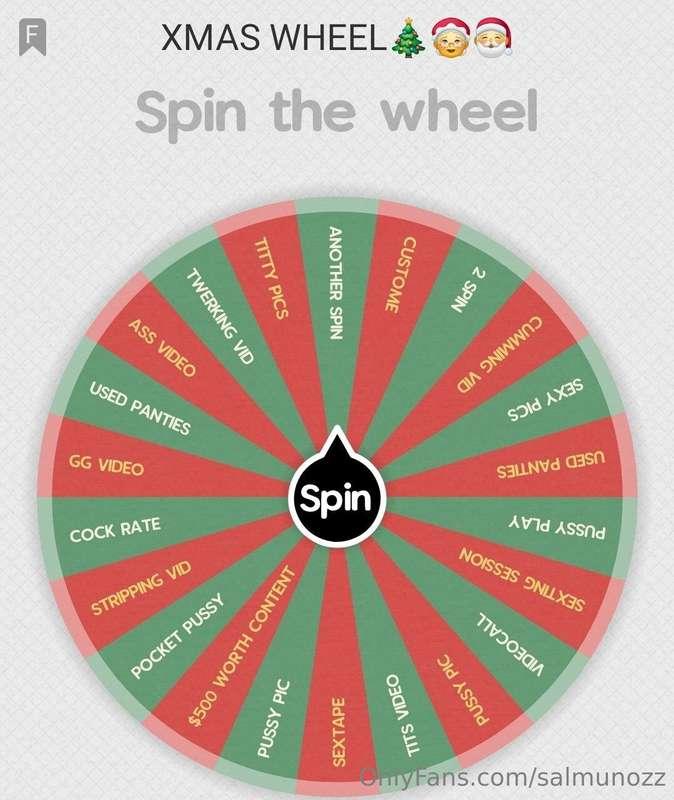 TEST YOUR LUCK WITH MY SPECIAL WHEEL 🎇🎉💗🎄 ONE SPIN $25🎄 TWO ..