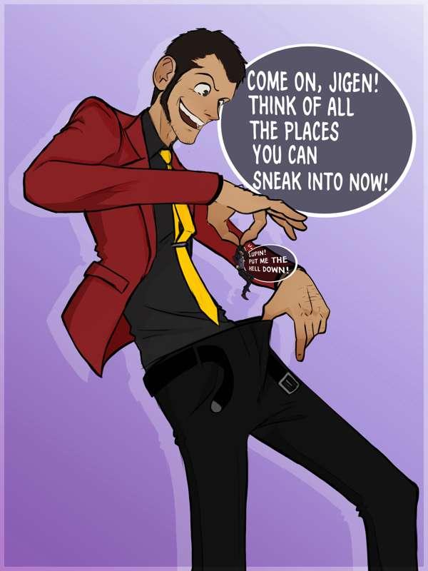 Hiding Places (giant!Lupin x tiny!Jigen)