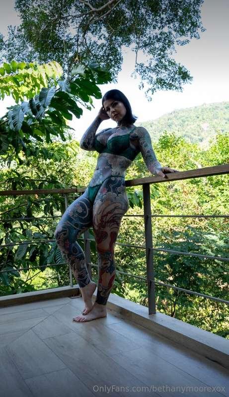 How long would it take you to lick all of my tattoos? 😏🙈