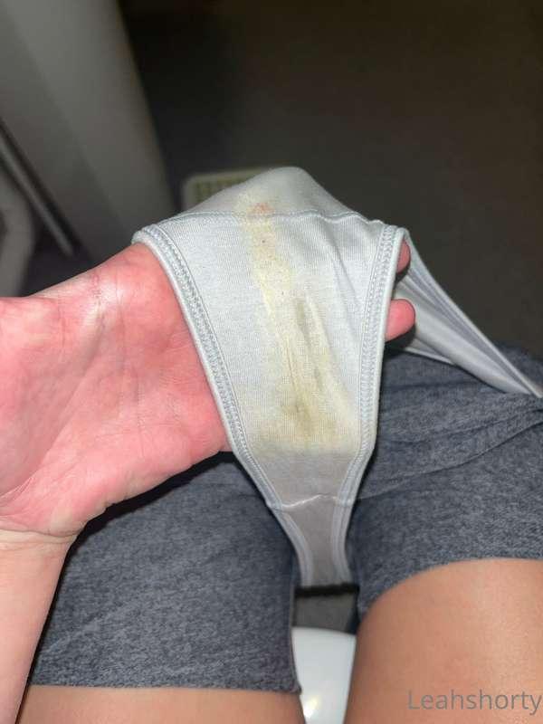 Dirty panties as requested mmmm all my cum I get so horny at..