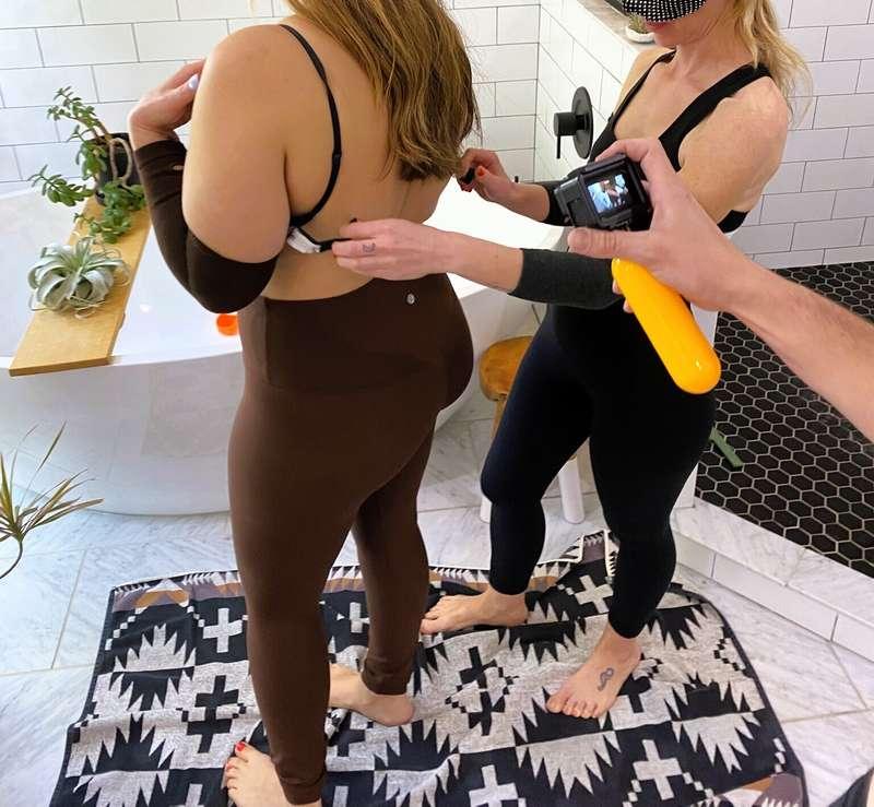 Some behind the scenes from our new Lululemon wet look fours..