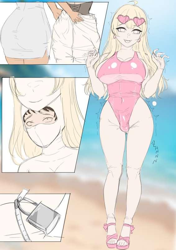 Kigu swimsuit mascot sketch