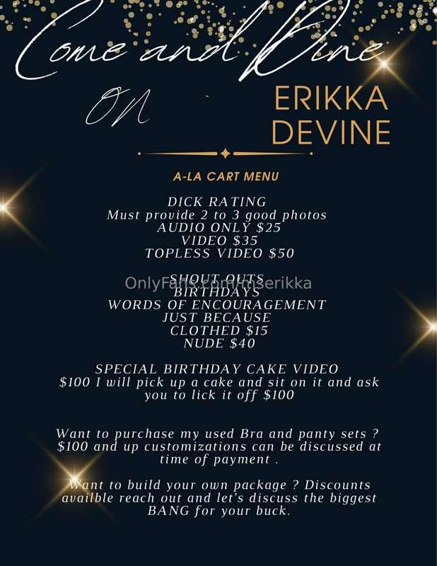 Good morning baby , just wanted to remind you of my menu if ..