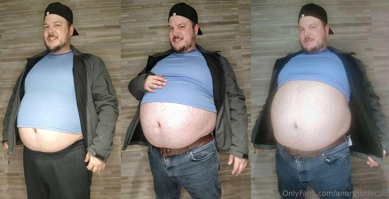 Thanksgiving belly progression through the day. Eating from ..