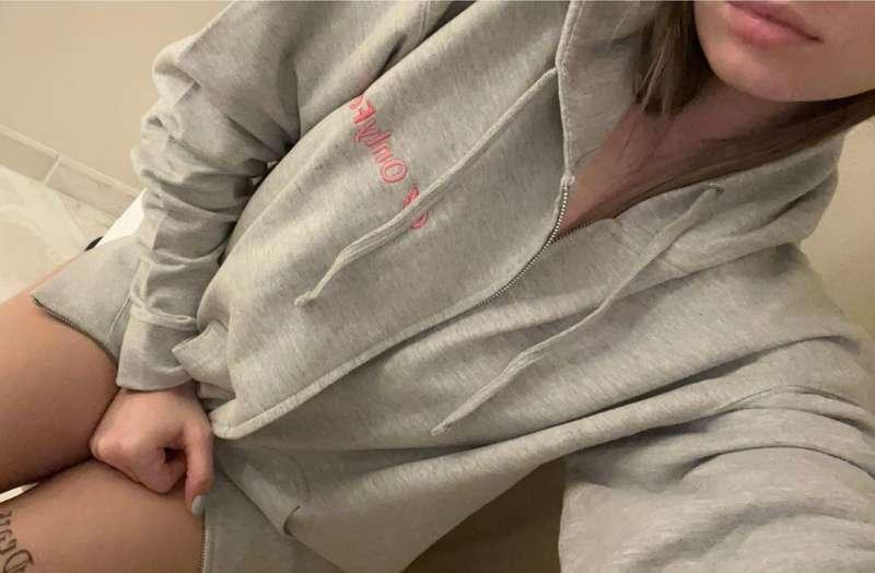 I'll show you what's underneath this hoodie in the DM 😉😈