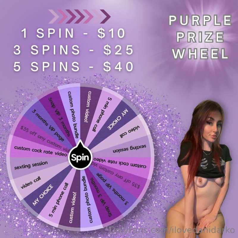 # **Spin my new PURPLE wheel!** 🩷