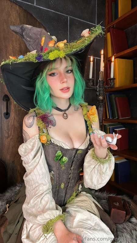 Made porn of my witch OC today 🖤 summoning demons to help ma..