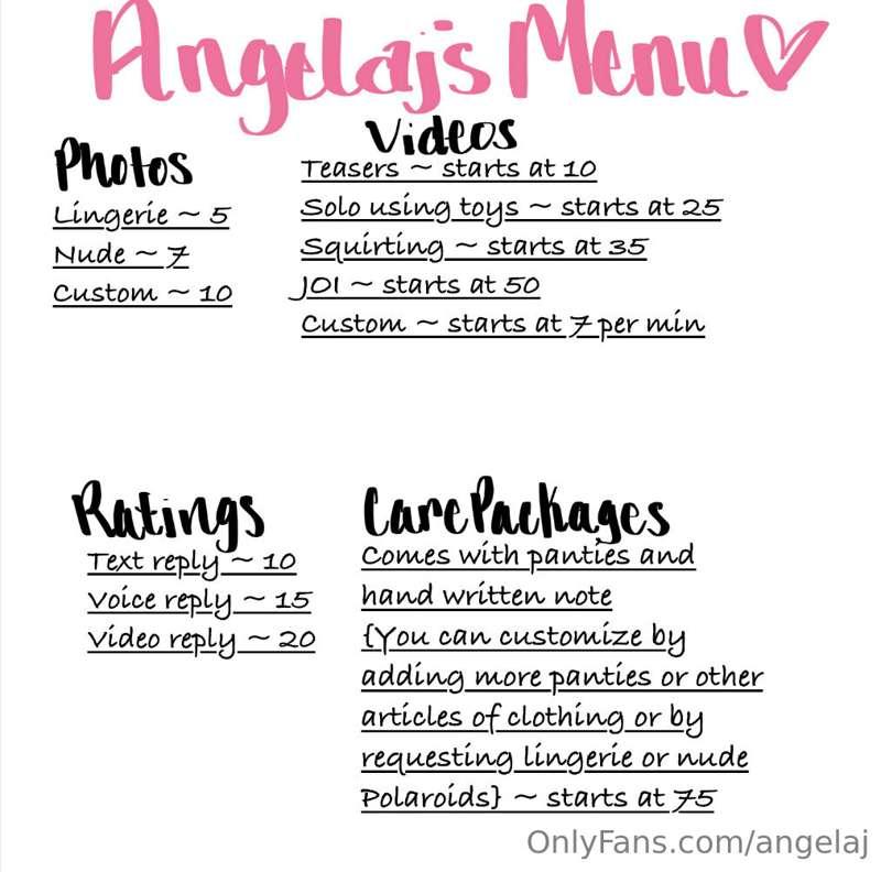 Menu update! Let me know if you have any questions. This is ..
