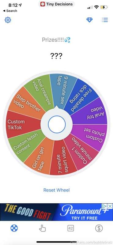 New spin the wheel game! It’s been a while and I thought thi..