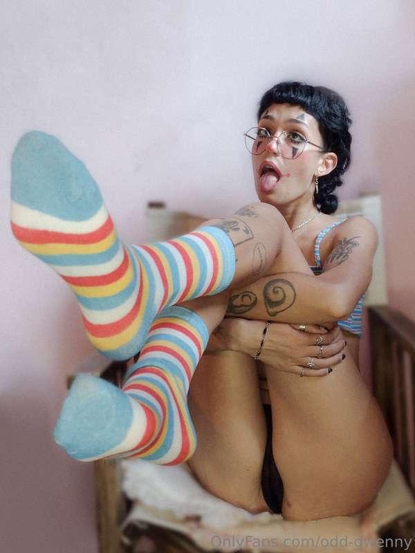 Of course my socks had to be this fun 🤭🤡