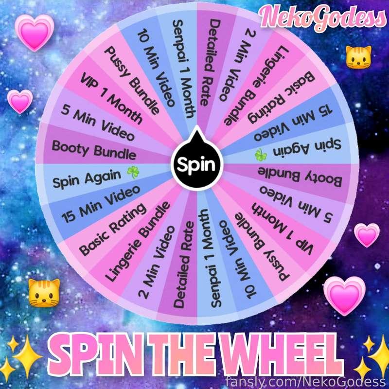                ✨️ SPIN THE WHEEL✨️ 
      $10 A Spin or 4 SPINS FOR $30 💦 
         💗 Every SPIN gets a Prize! 
                 TIP HERE Baby 👇👇

#fyp #petite #petplay #bigtoy  #submissive #egirl #virtualgf #pussy #breeding #cum #daddysgirl #live #spintowin #liveshows  #cosplays