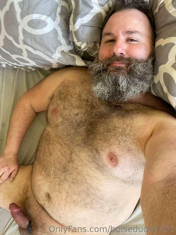 Sunday funday! Shot a big load on my face, beard, belly, and..