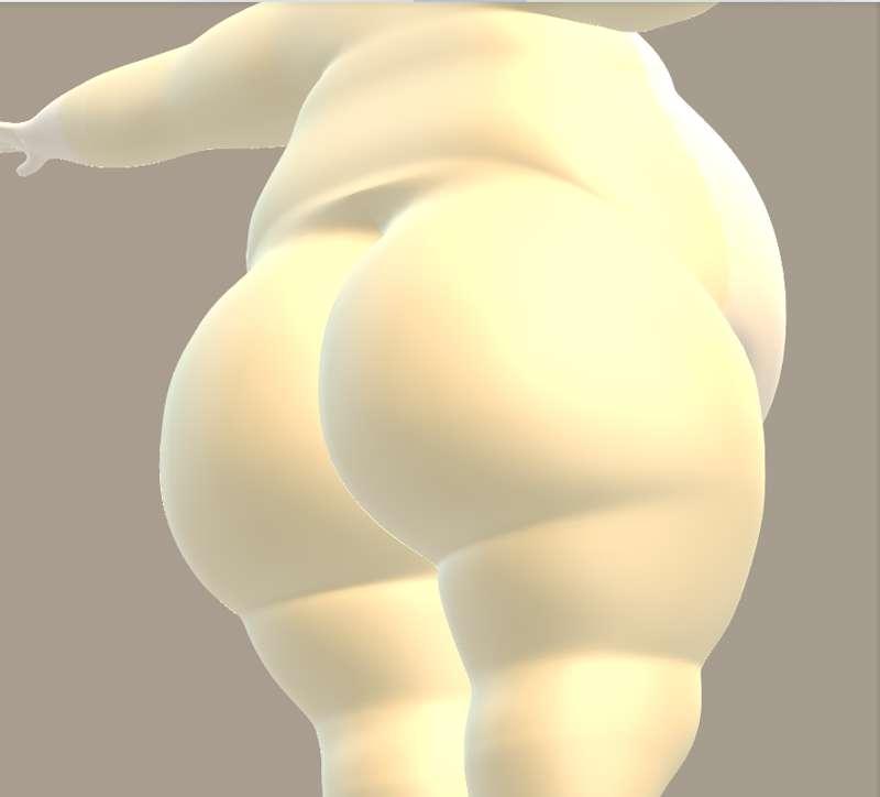 3D Fat Cat Butt Model V2 