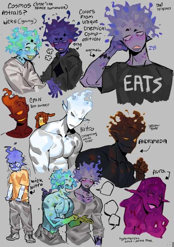 cosmic humanoids- revisit doodles
