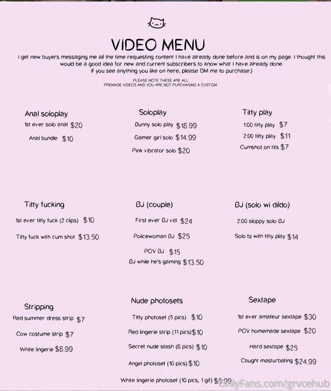 My new video menu for you! :) everything you could possibly ..