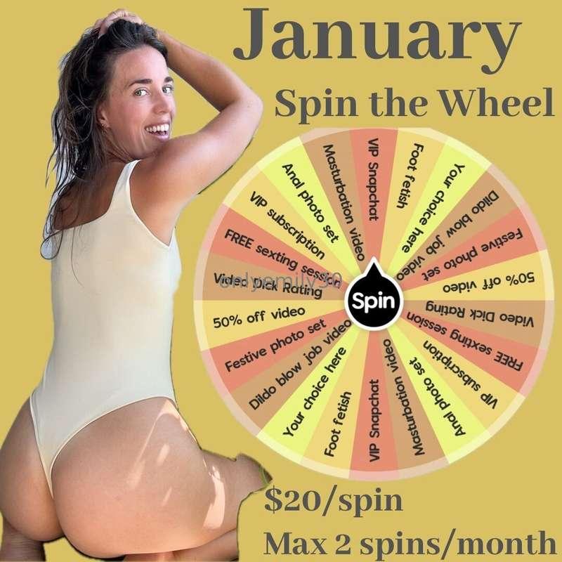 JANUARY SPIN THE WHEEL!! 😈😈😈 and I feel the most naughty I’v..