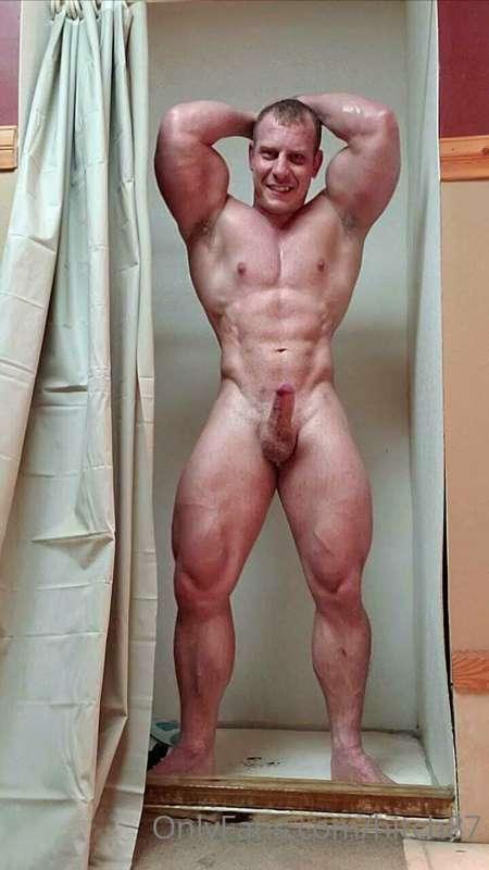 Standing at attention.