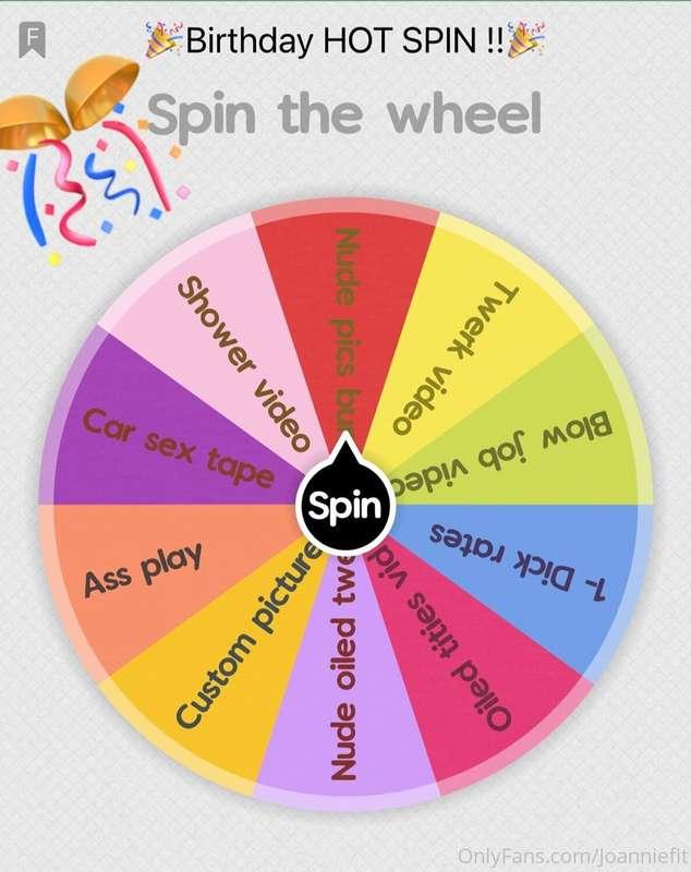 Spin the wheel 💕

To participate simply tip $5 under this po..