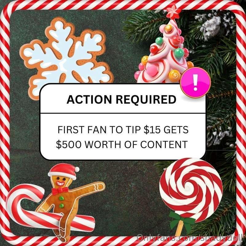 𝗢𝗡𝗘 𝗟𝗨𝗖𝗞𝗬 𝗙𝗔𝗡 🍭🎅🏼🎄First fan to tip $15 gets $500 worth xxx
