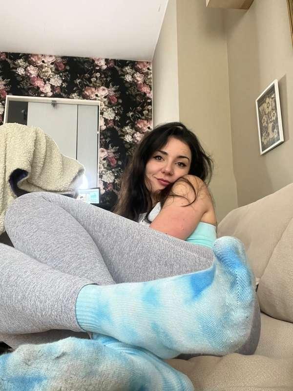 Petites dernières de la session chaussettes ciel bleu ☁️
