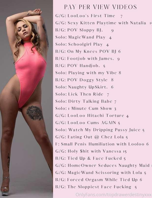 This is the list of current XXX Videos available for sale! J..